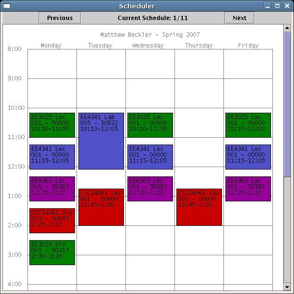 Scheduler - Screenshot